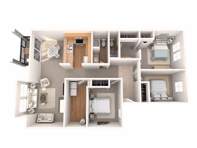 3 Bedroom 2 Bath C129 floor plan